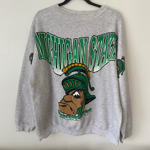 Vintage 90s Michigan State Sweatshirt Mens 2XL Spartans NCAA University College - Picture 1 of 14